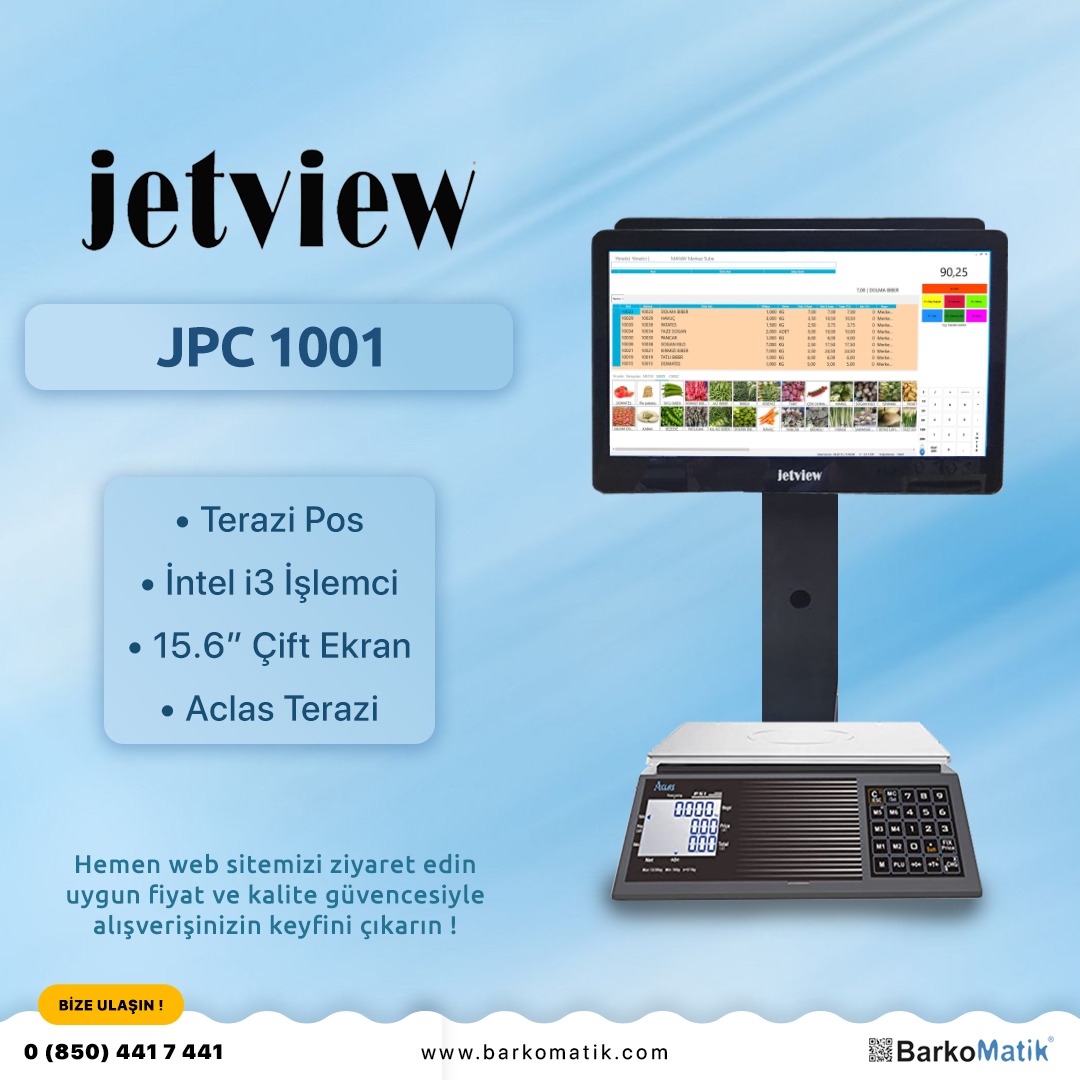 Jetview Terazi POS 1001 Çift ekran